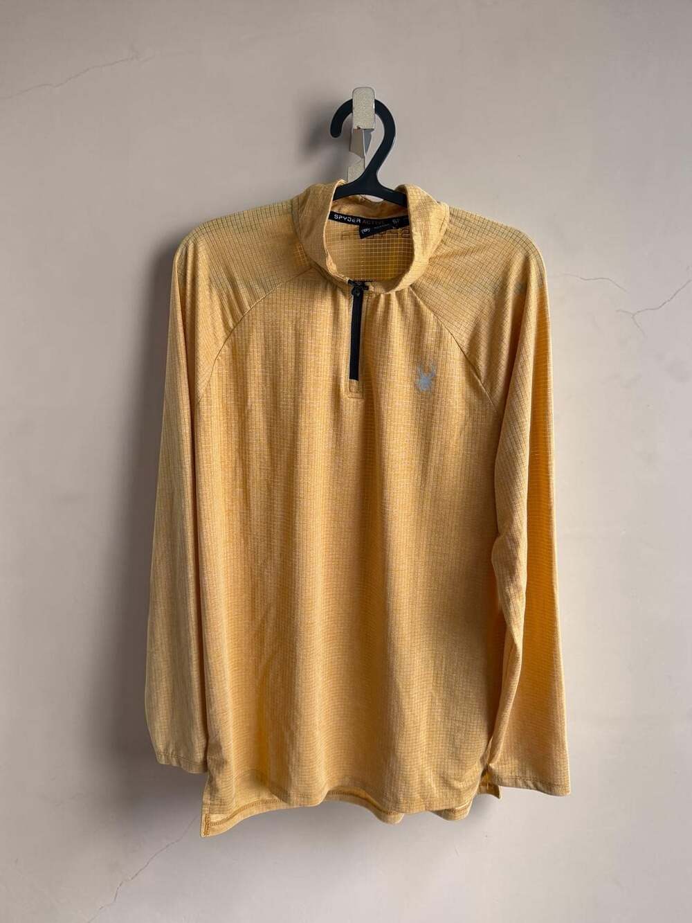 Spyder Active Men's ProWeb Micro Grid Fleece 1/4 Zip Pullover Yellow - Large